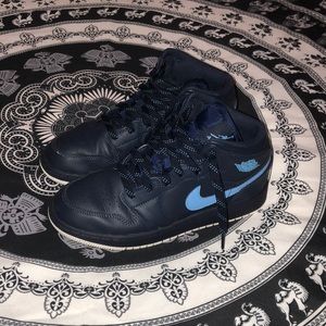 Nike Air Jordan’s! Navy high top shoes. YOUTH